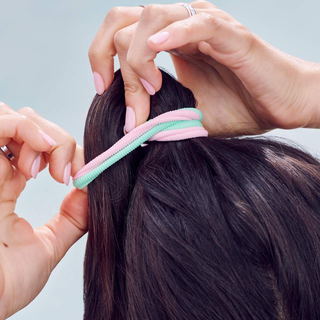 Rainbow Fabric Hair Ties and Case (12-piece) - Image 4