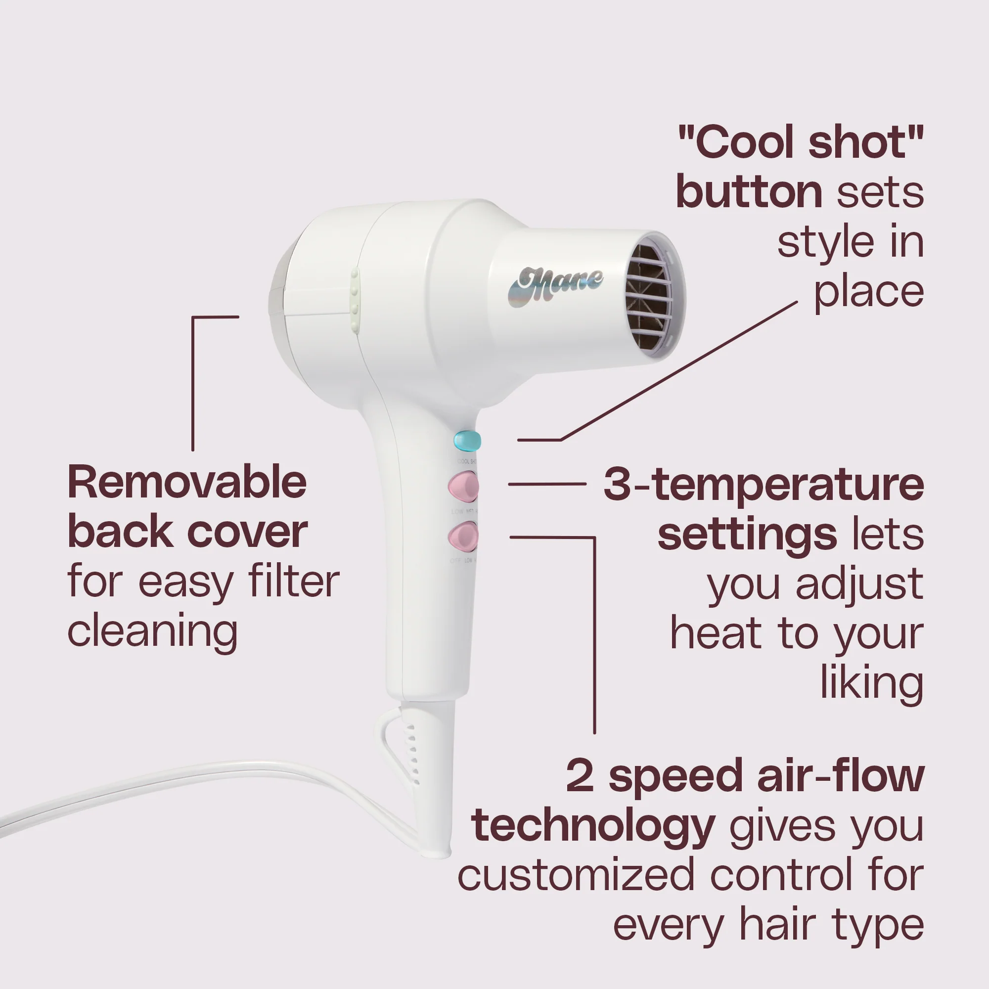 This Totally Blows! Ionic Compact Hair Dryer & Attachments - Image 10